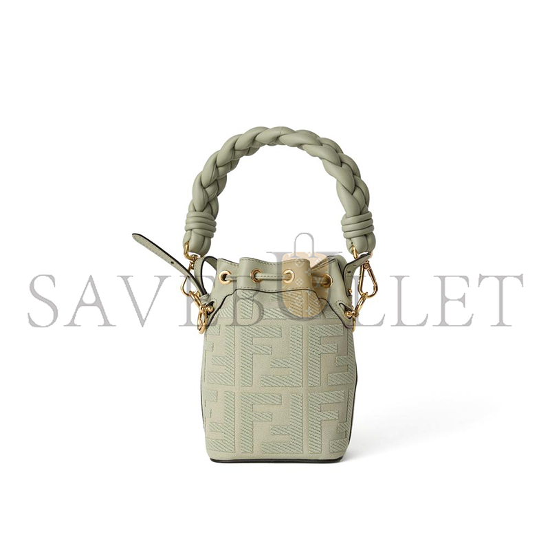 FENDI EMBOSSED FF CANVAS MON TRESOR MINI BAG 8BS010ANXDF1K3B (18*12*10cm)